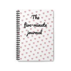 The Five Minute Journal with hearts